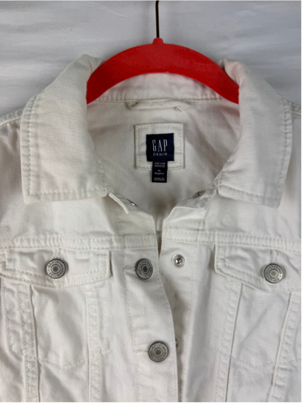 Gap Kids Denim Trucker Jean Jacket White Size Girls XL (12-13) Classic Button - Picture 3 of 5